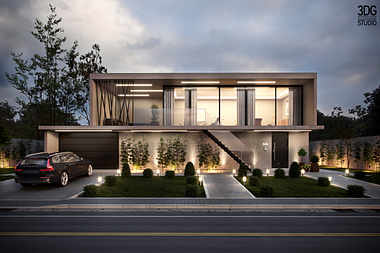 Modern villa. Architectural visualisation.