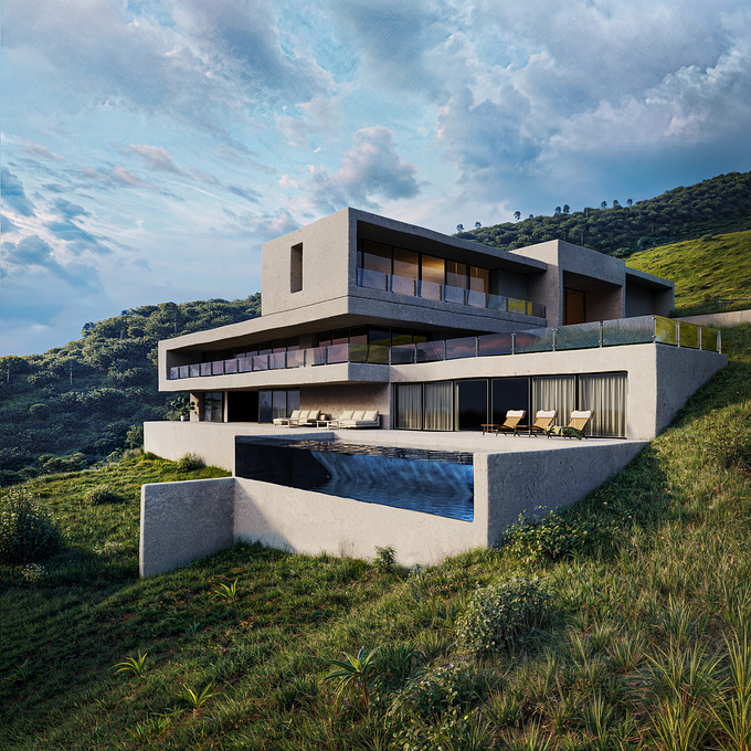 3dmax | corona render | photoshop
https://www.behance.net/gallery/208069397/Modern-Hillside-Villa-